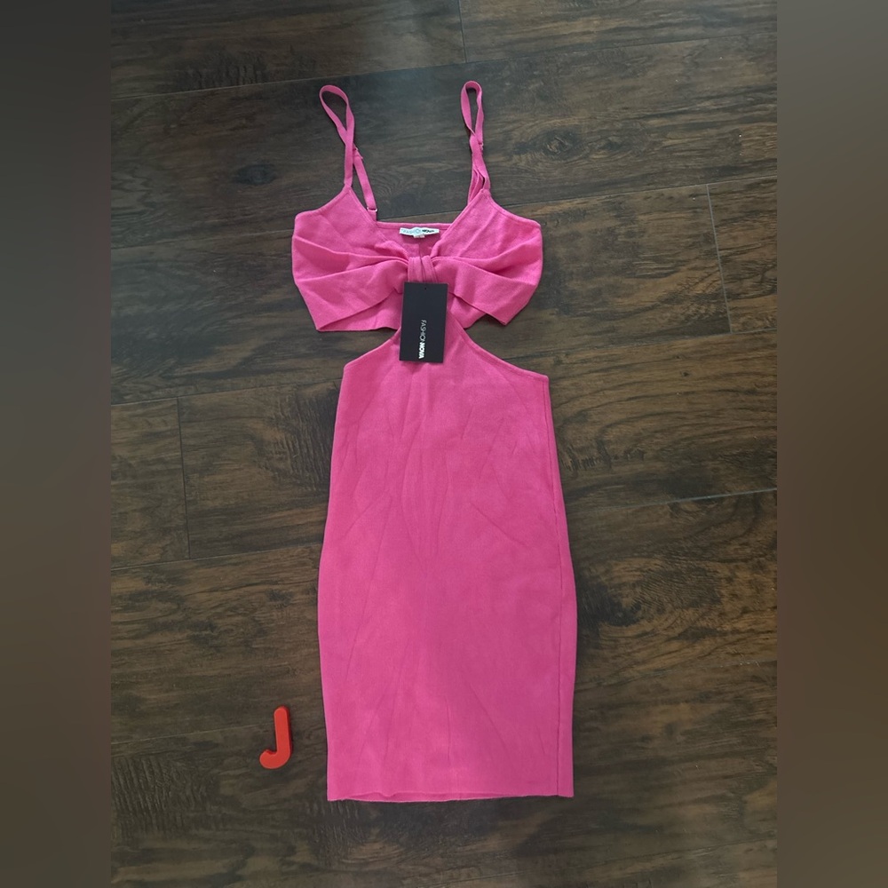 Fashion Nova Hot Pink Backless Cutout Bodycon Dress